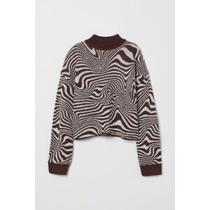 Brown Knit Swirl Sweater